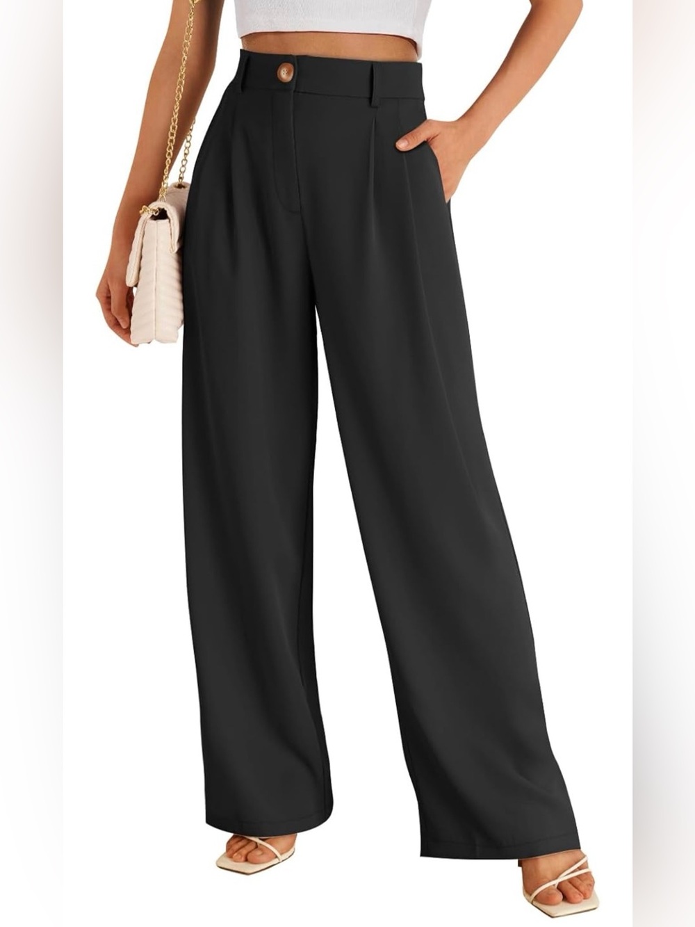 Lillusory | Black Stretchy Button Pants | Size L